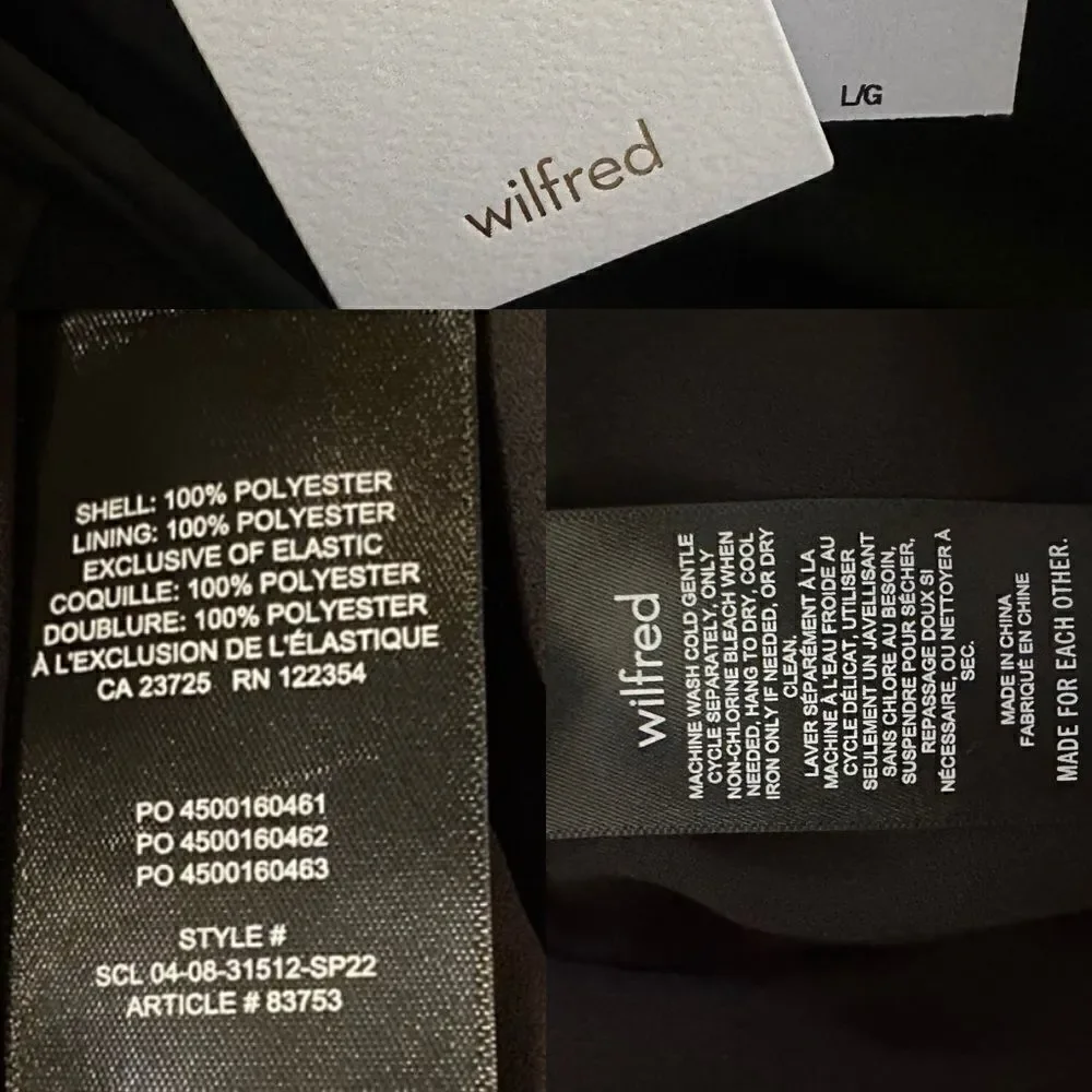 NWT Aritzia Wilfred Free Alana Babydoll Puff Long Sleeve Mini Dress Size L